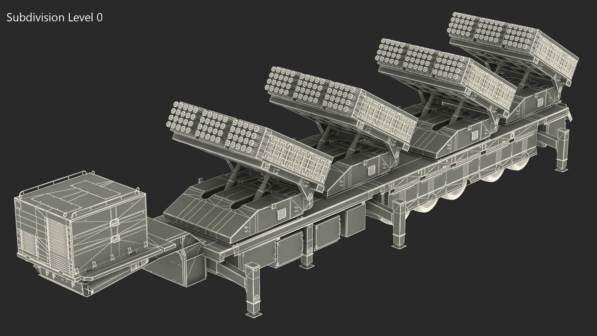 3D Multiple Launch Rocket System Roketsan Jobaria Tr-122 model