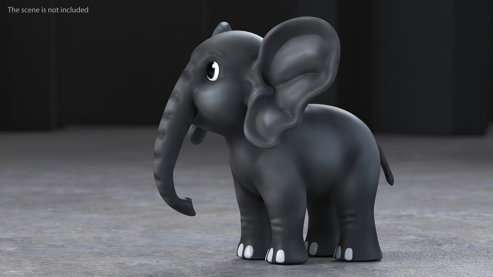 3D Cute Cartoon Elephant Rigged model