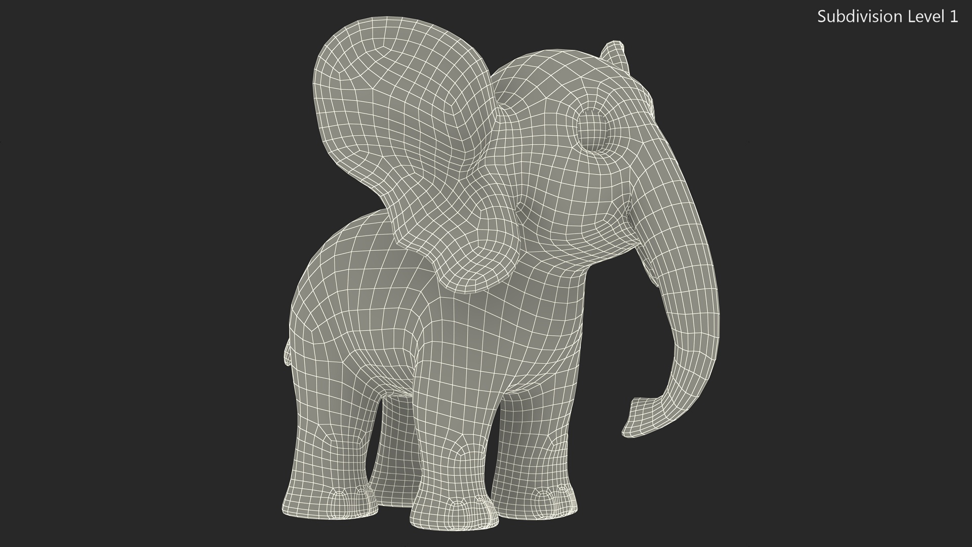 3D Cute Cartoon Elephant Rigged model