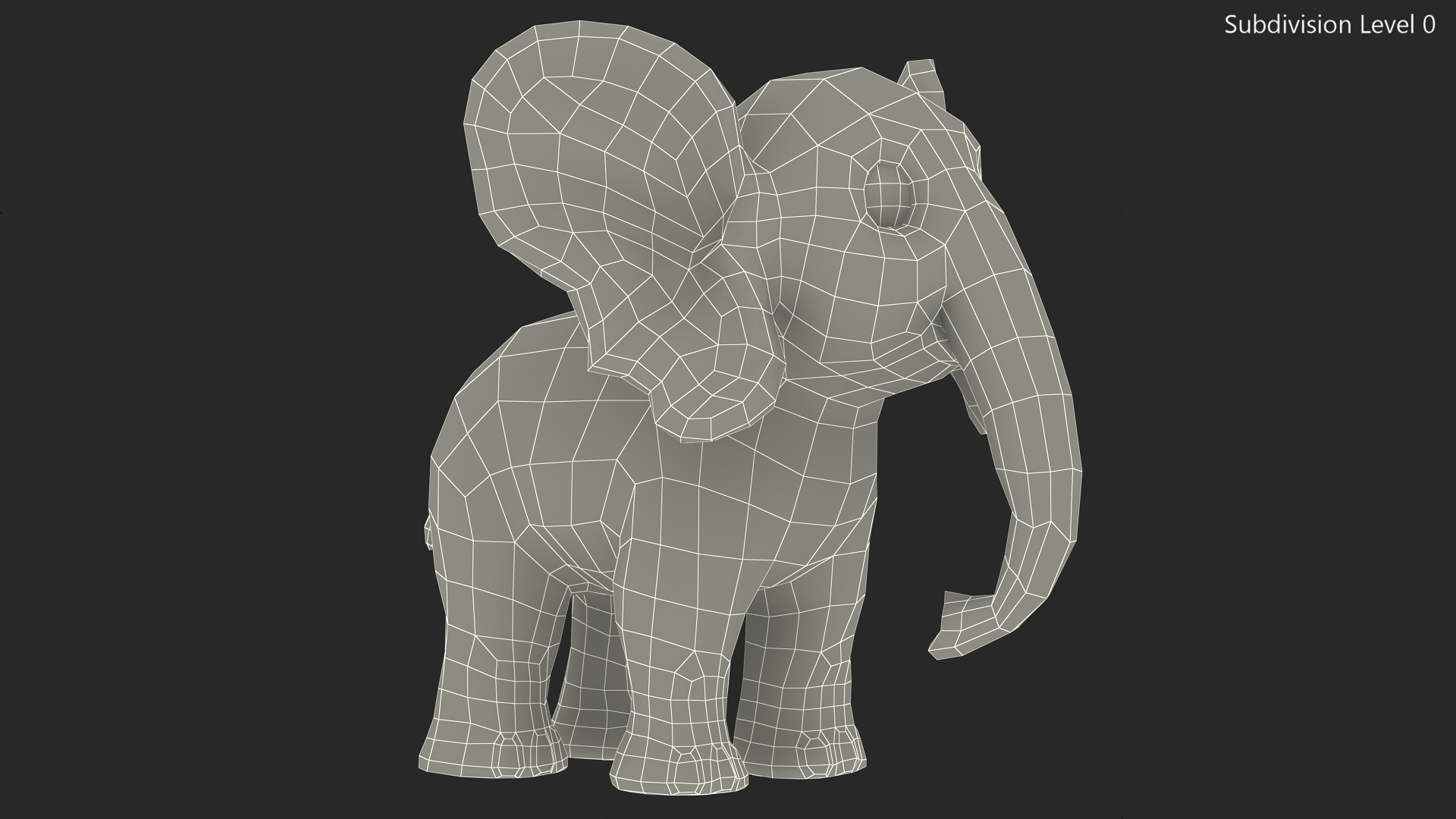 3D Cute Cartoon Elephant Rigged model