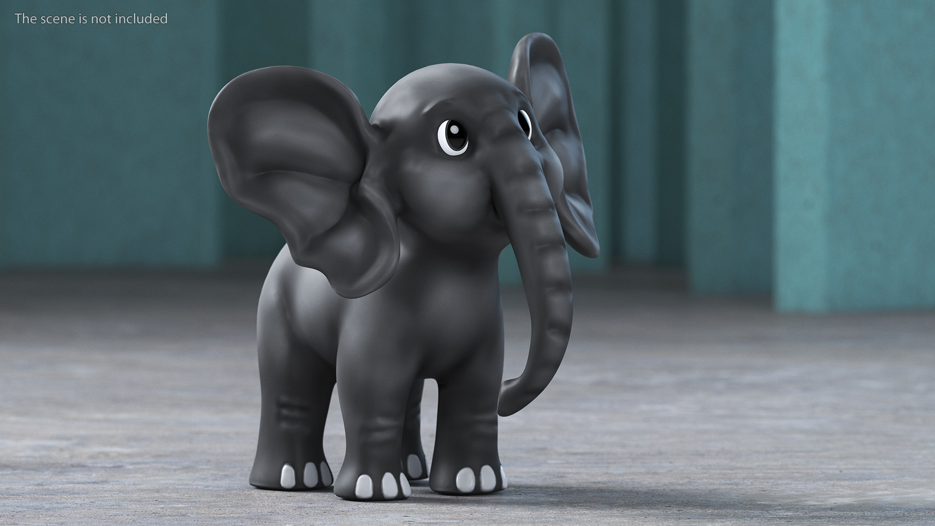 3D Cute Cartoon Elephant Rigged model