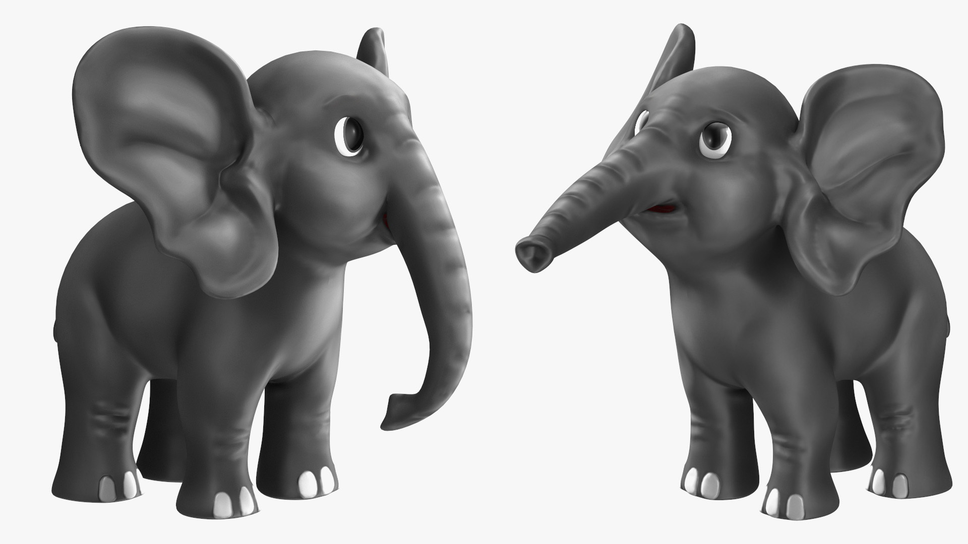 3D Cute Cartoon Elephant Rigged model