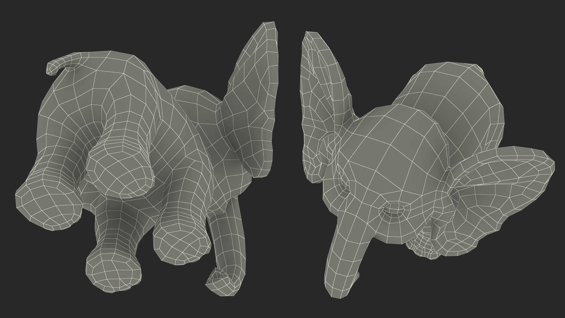 3D Cute Cartoon Elephant Rigged model