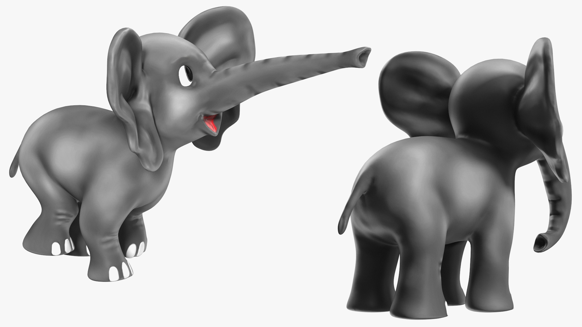 3D Cute Cartoon Elephant Rigged model