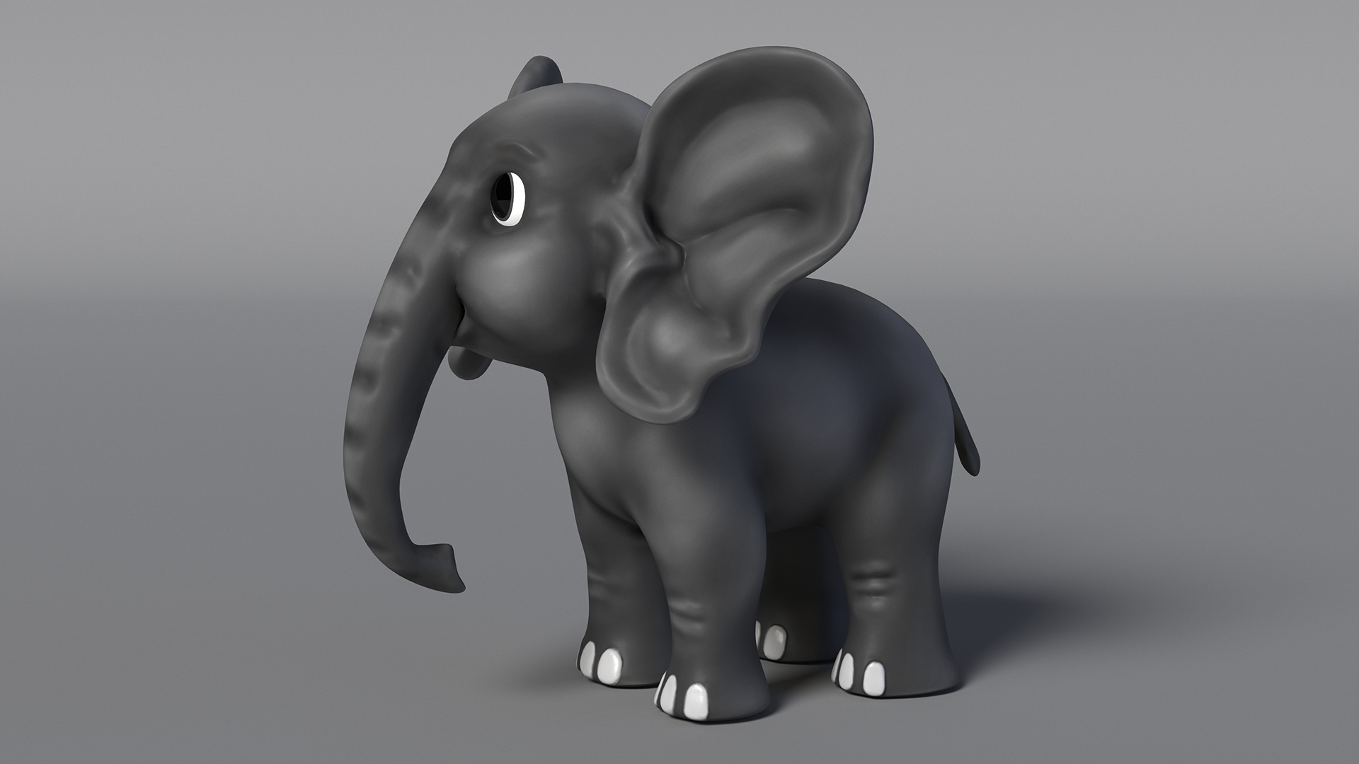 3D Cute Cartoon Elephant Rigged model