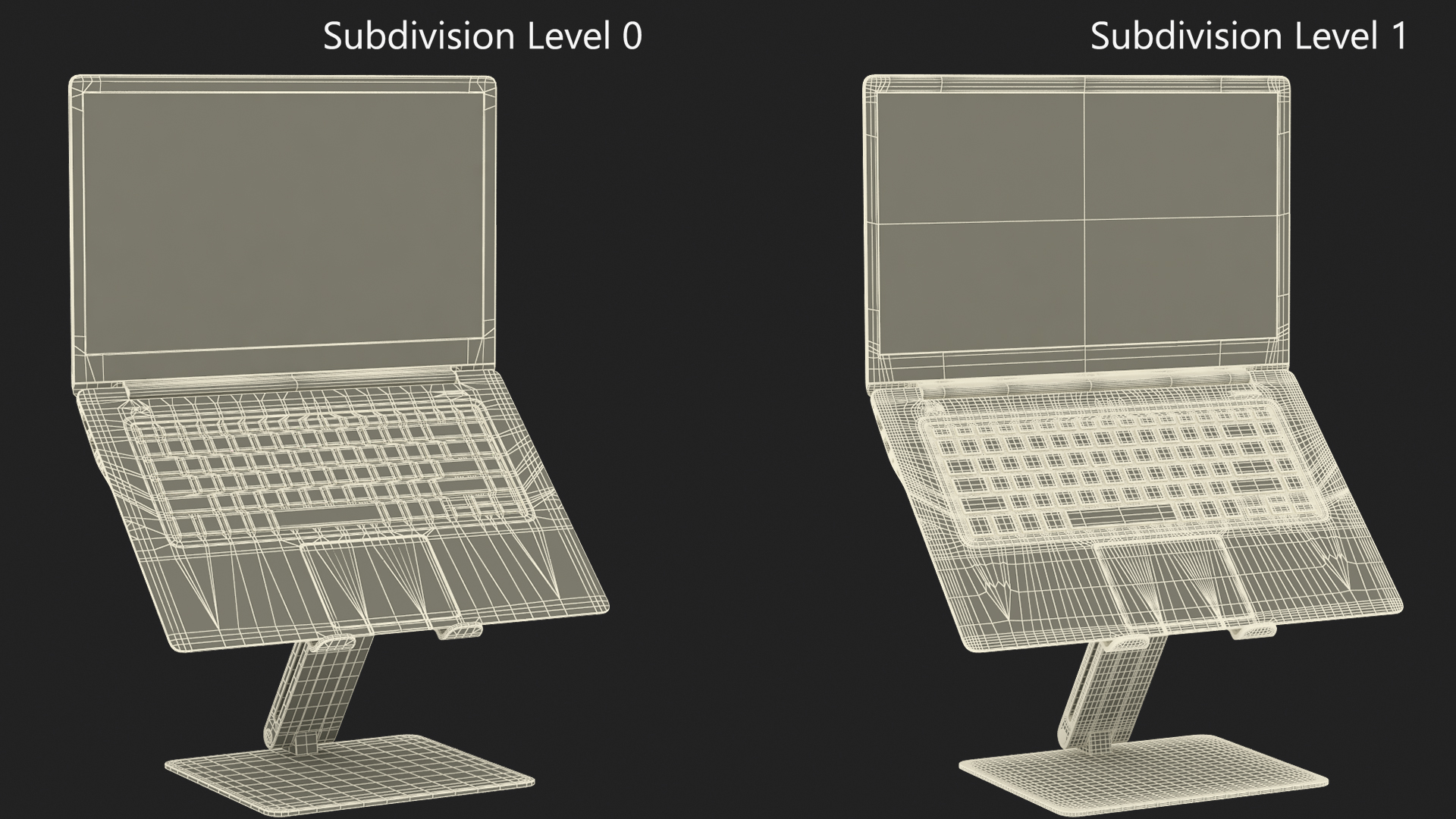 3D Laptop on Adjustable Holder Stand model