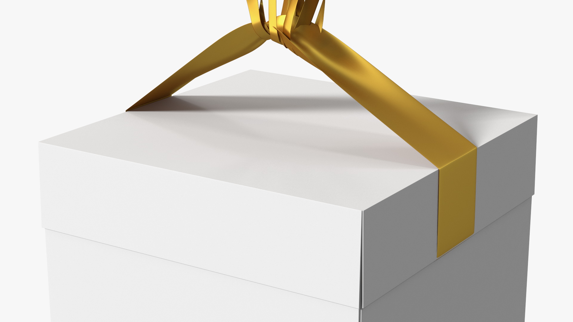 Heart Shaped Matte Gold Balloons Tied to Gift Box 3D model