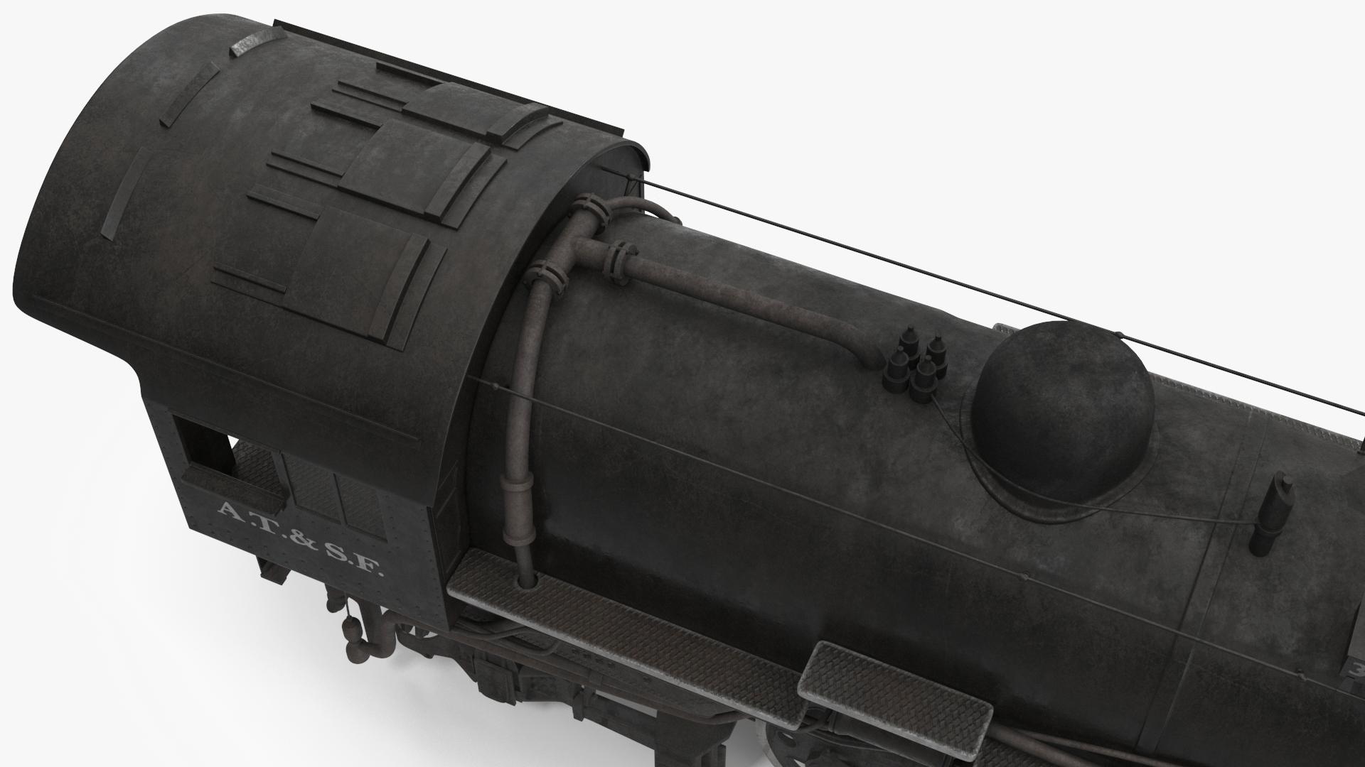 3D model Steam locomotive Santa Fe 3415