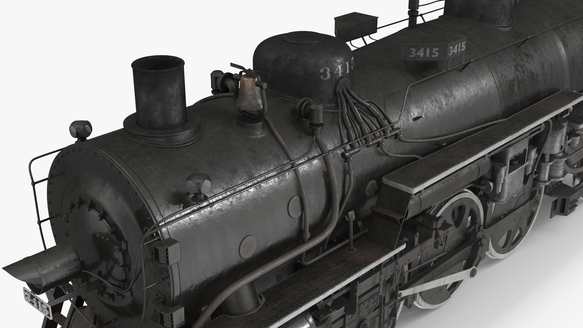 3D model Steam locomotive Santa Fe 3415