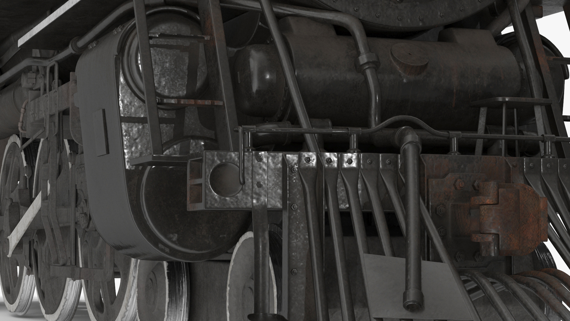 3D model Steam locomotive Santa Fe 3415