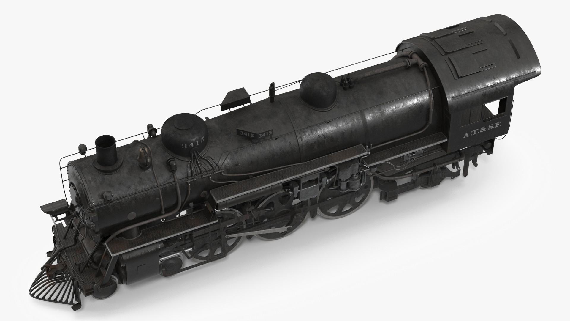 3D model Steam locomotive Santa Fe 3415