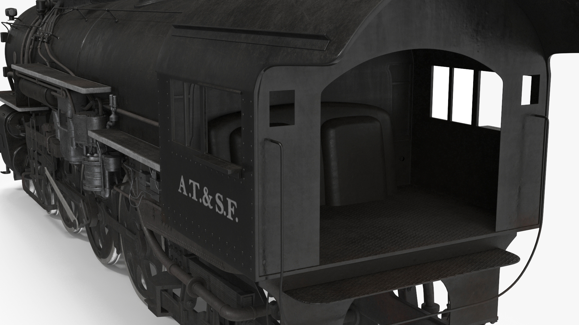3D model Steam locomotive Santa Fe 3415