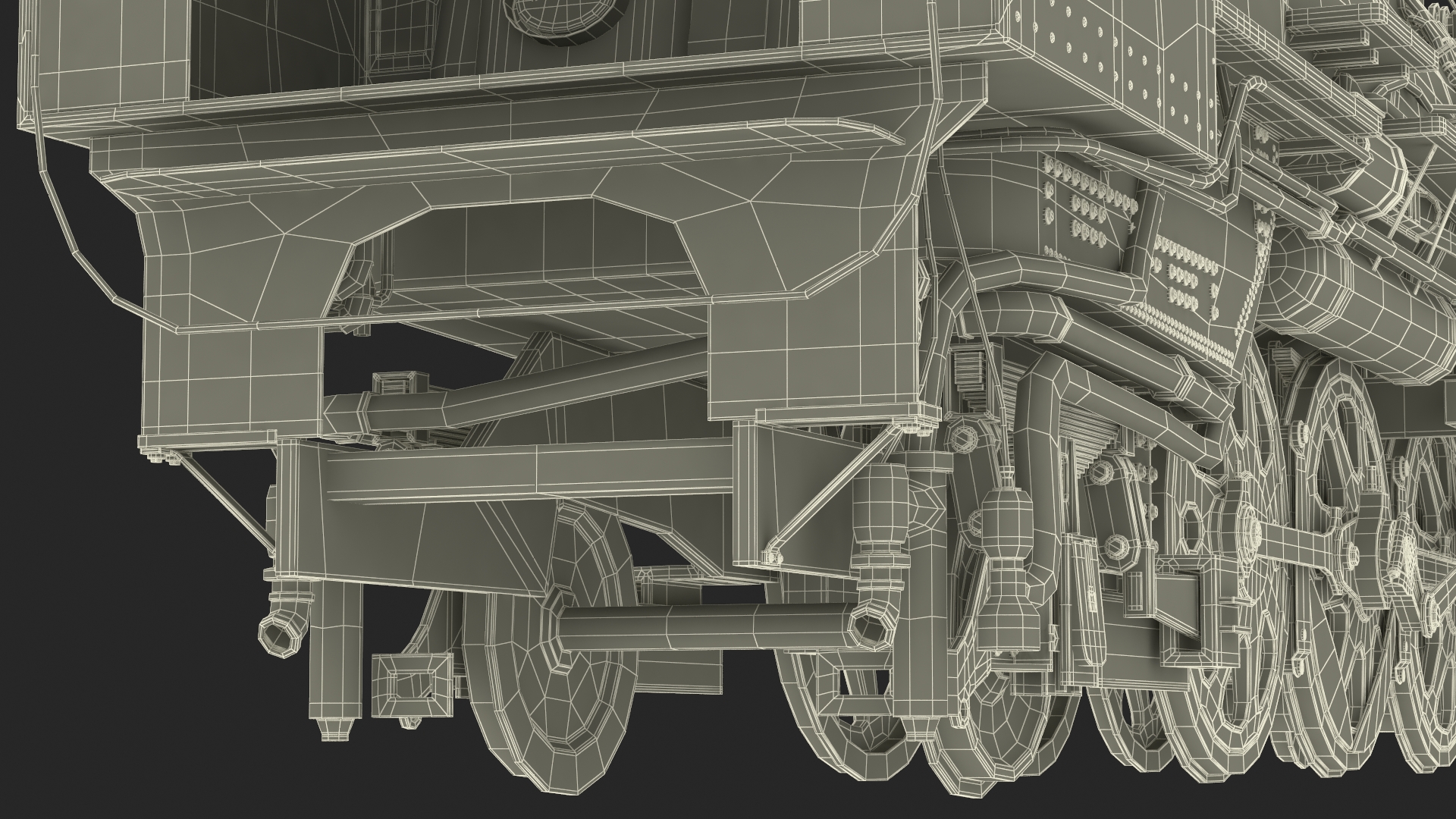 3D model Steam locomotive Santa Fe 3415