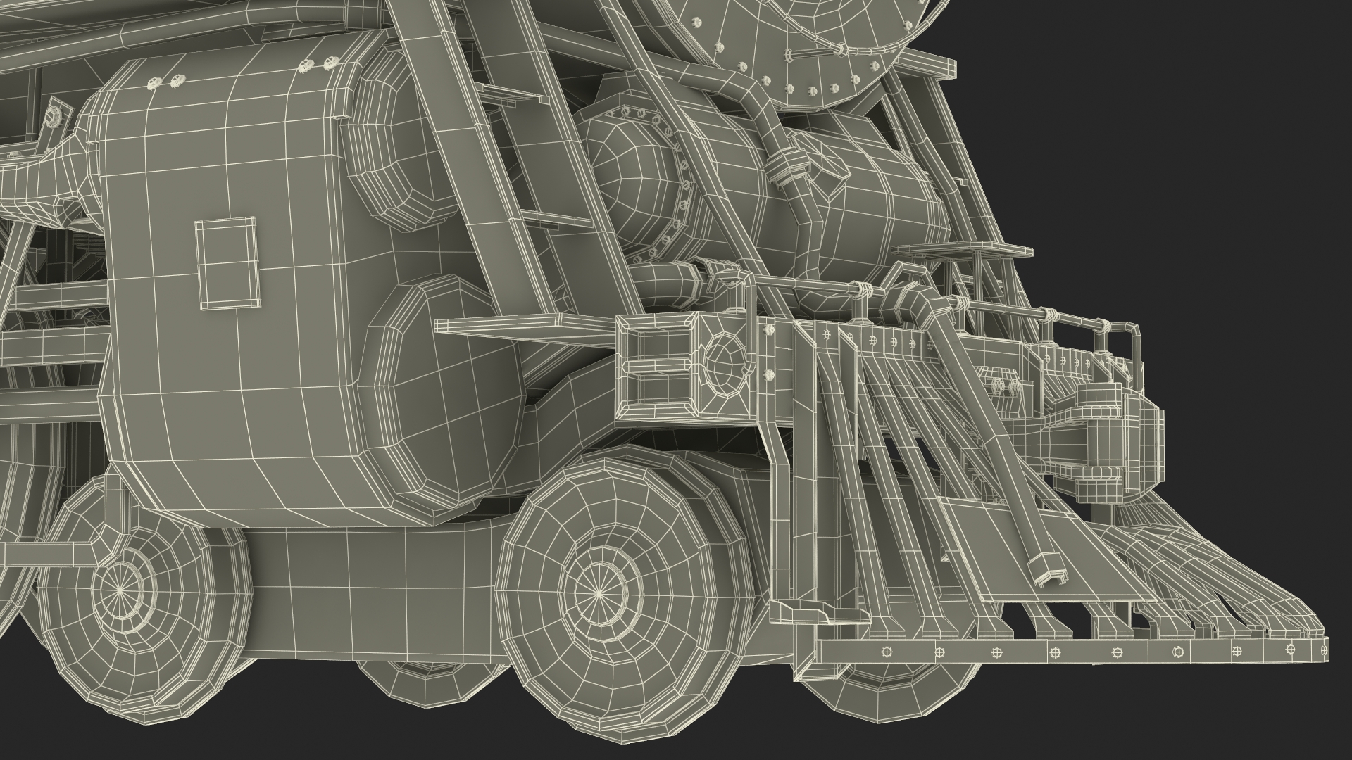 3D model Steam locomotive Santa Fe 3415