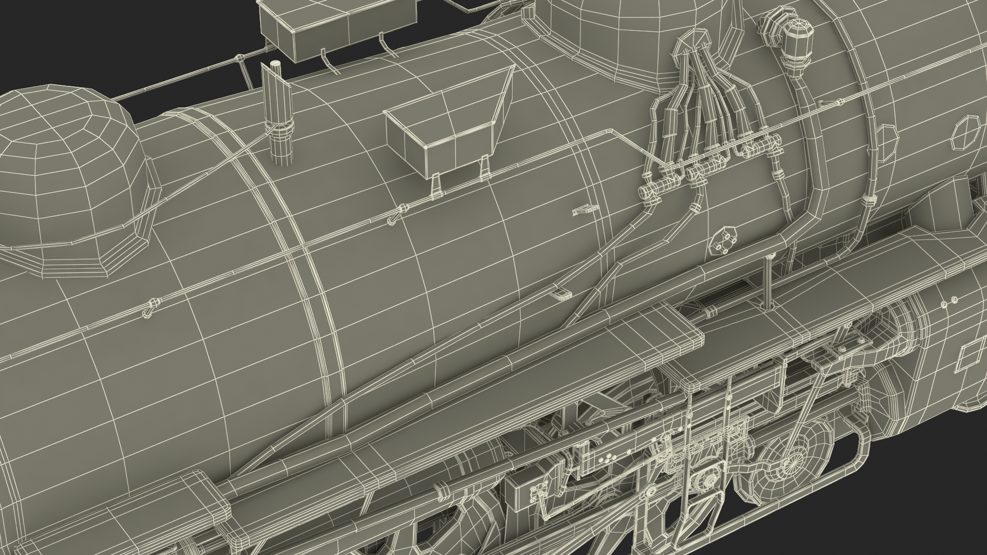 3D model Steam locomotive Santa Fe 3415