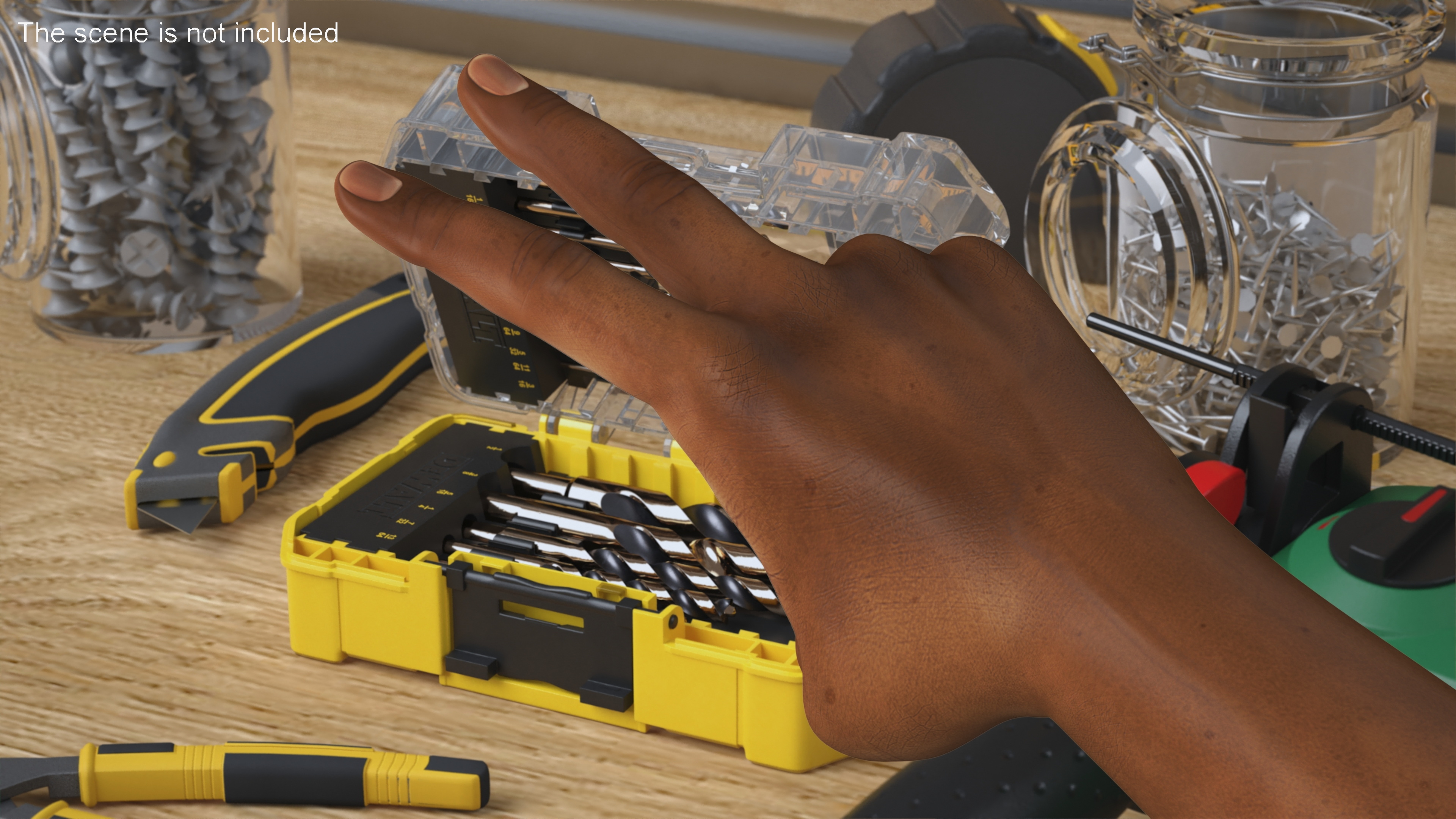 3D Hand of African Male Victory Sign Pose model