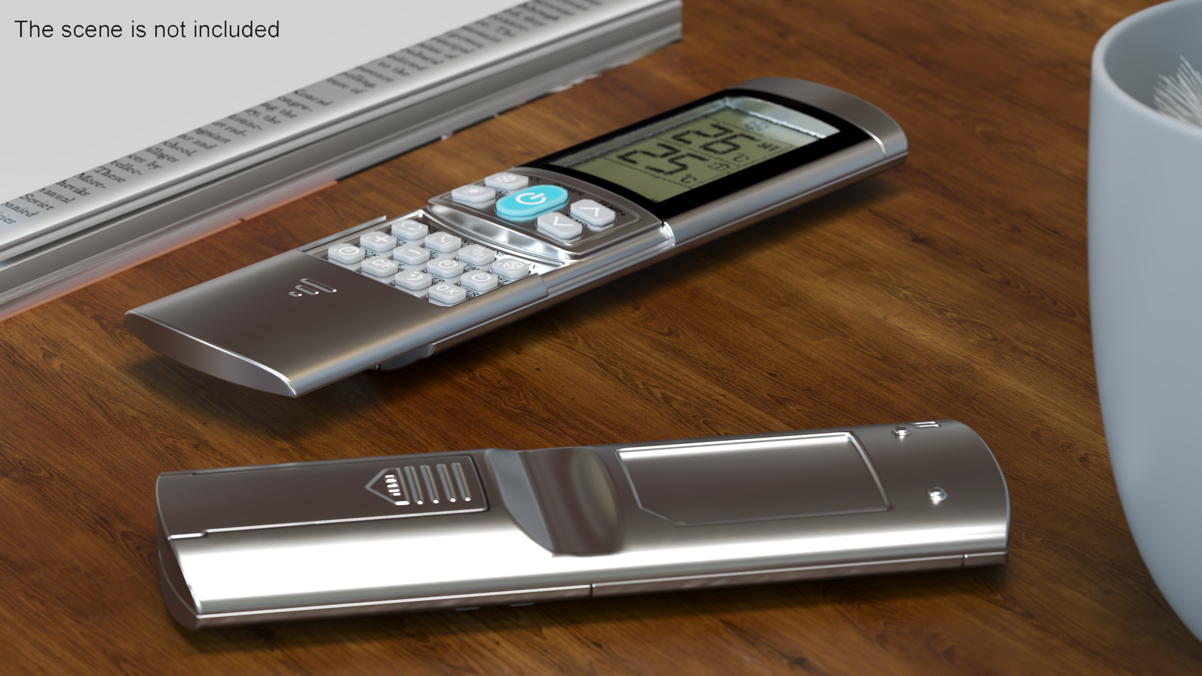 Universal Air Conditioner Remote Control Silver 3D