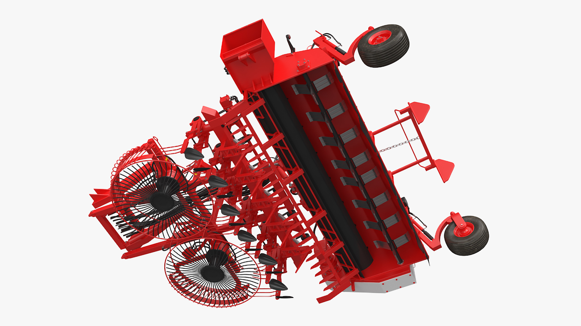 Sugar Beet Harvester Tool Details Red Rigged 3D model
