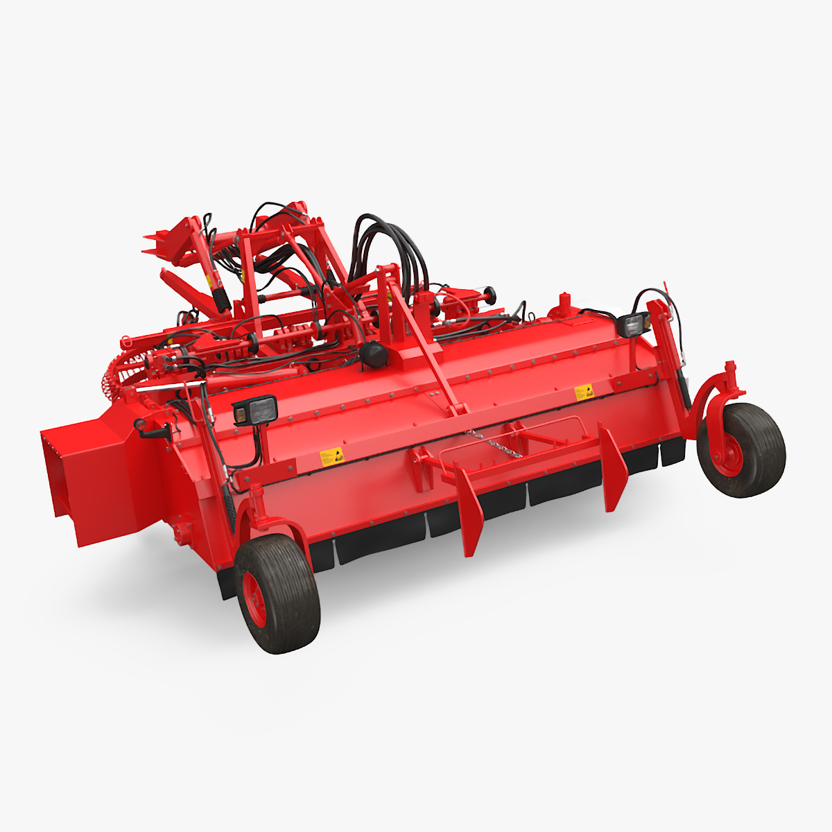 Sugar Beet Harvester Tool Details Red Rigged 3D model