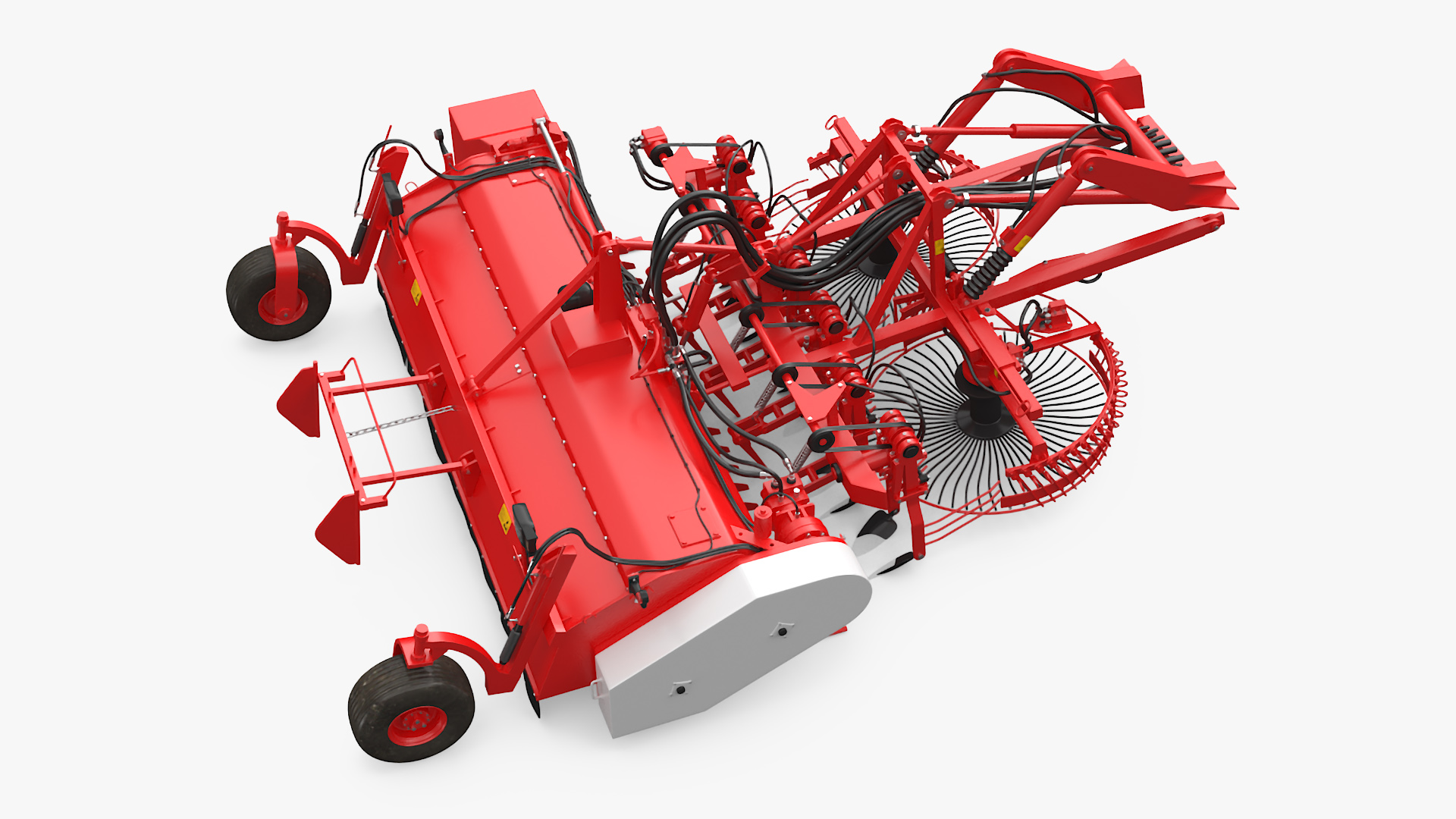 Sugar Beet Harvester Tool Details Red Rigged 3D model