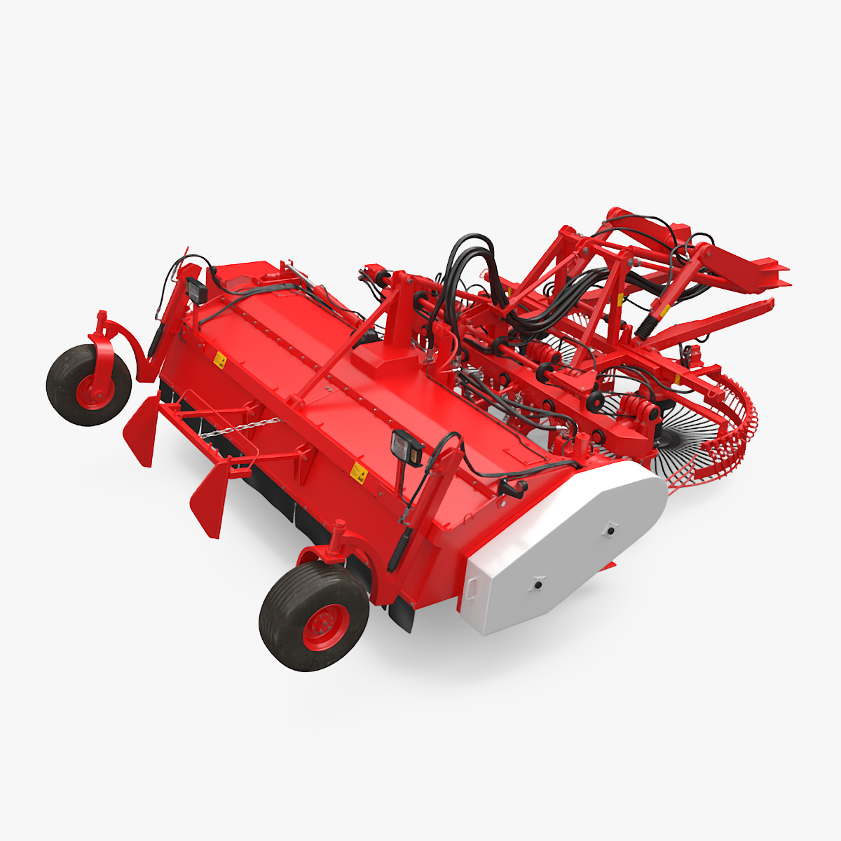Sugar Beet Harvester Tool Details Red Rigged 3D model