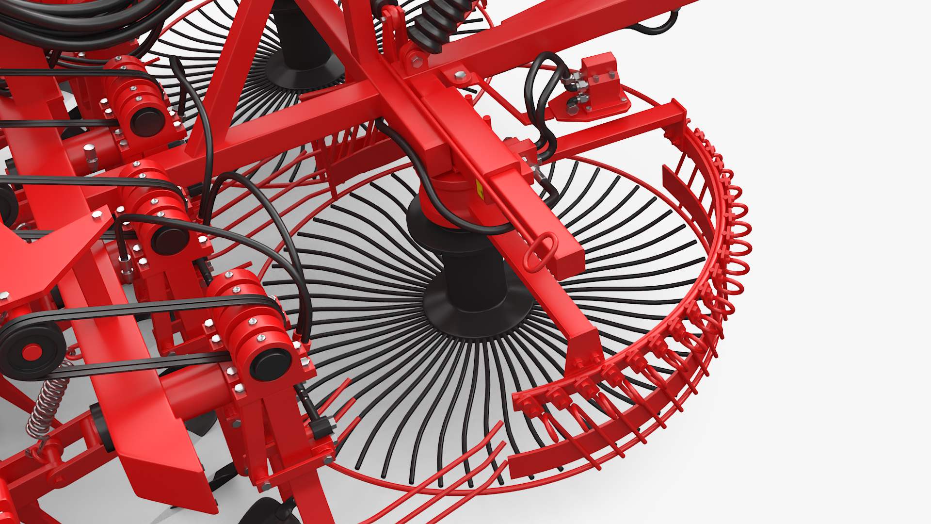 Sugar Beet Harvester Tool Details Red Rigged 3D model