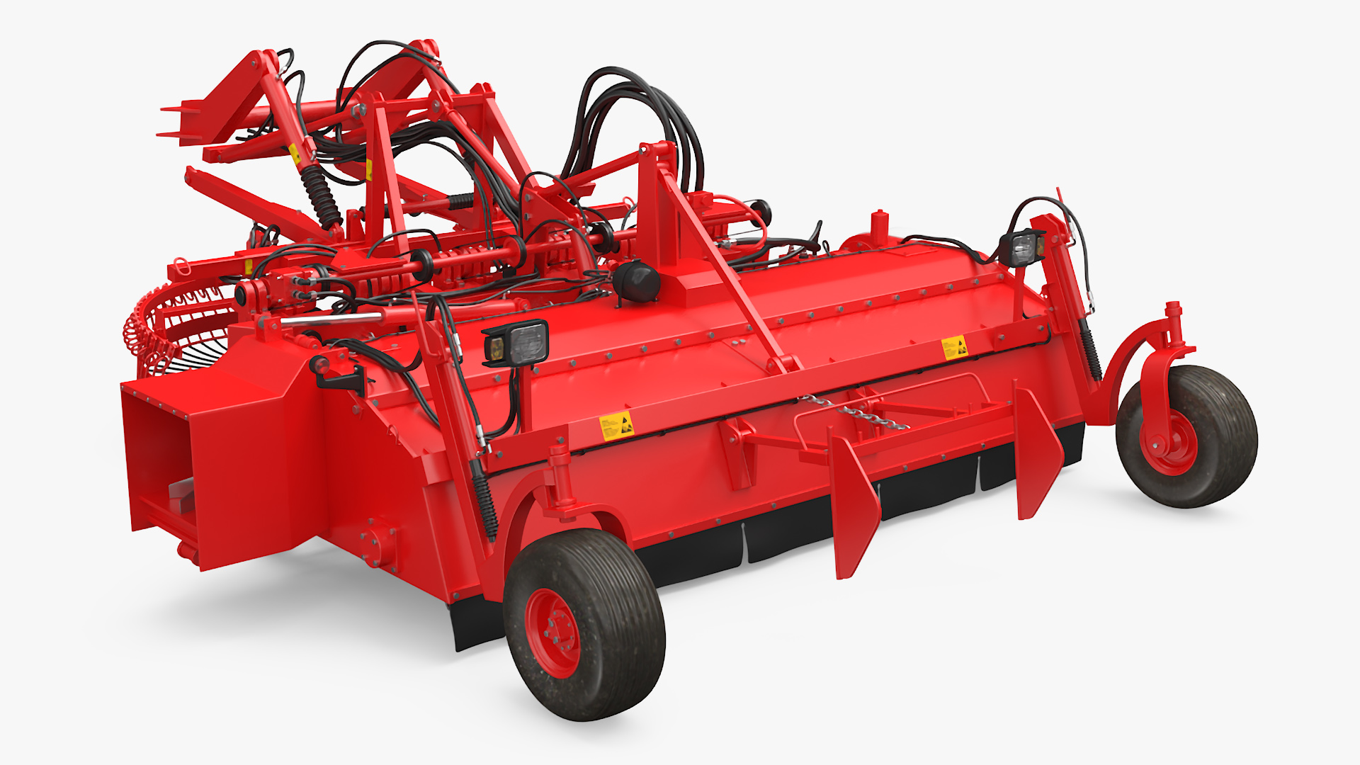 Sugar Beet Harvester Tool Details Red Rigged 3D model