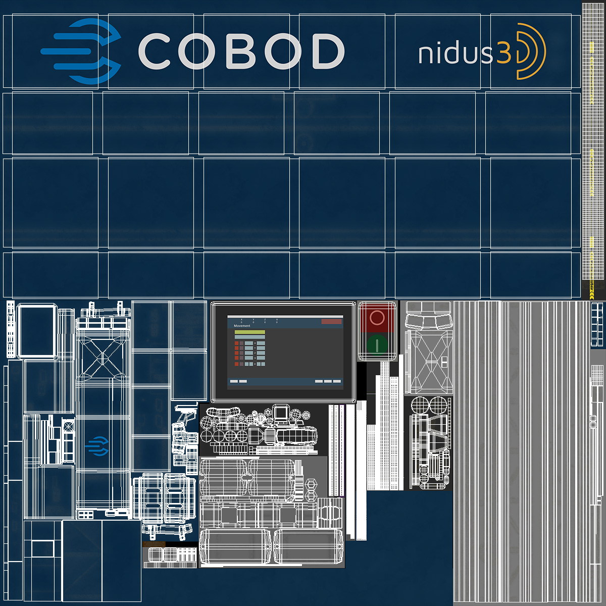 Cobod 3D Printer Module for House Building Rigged 3D model