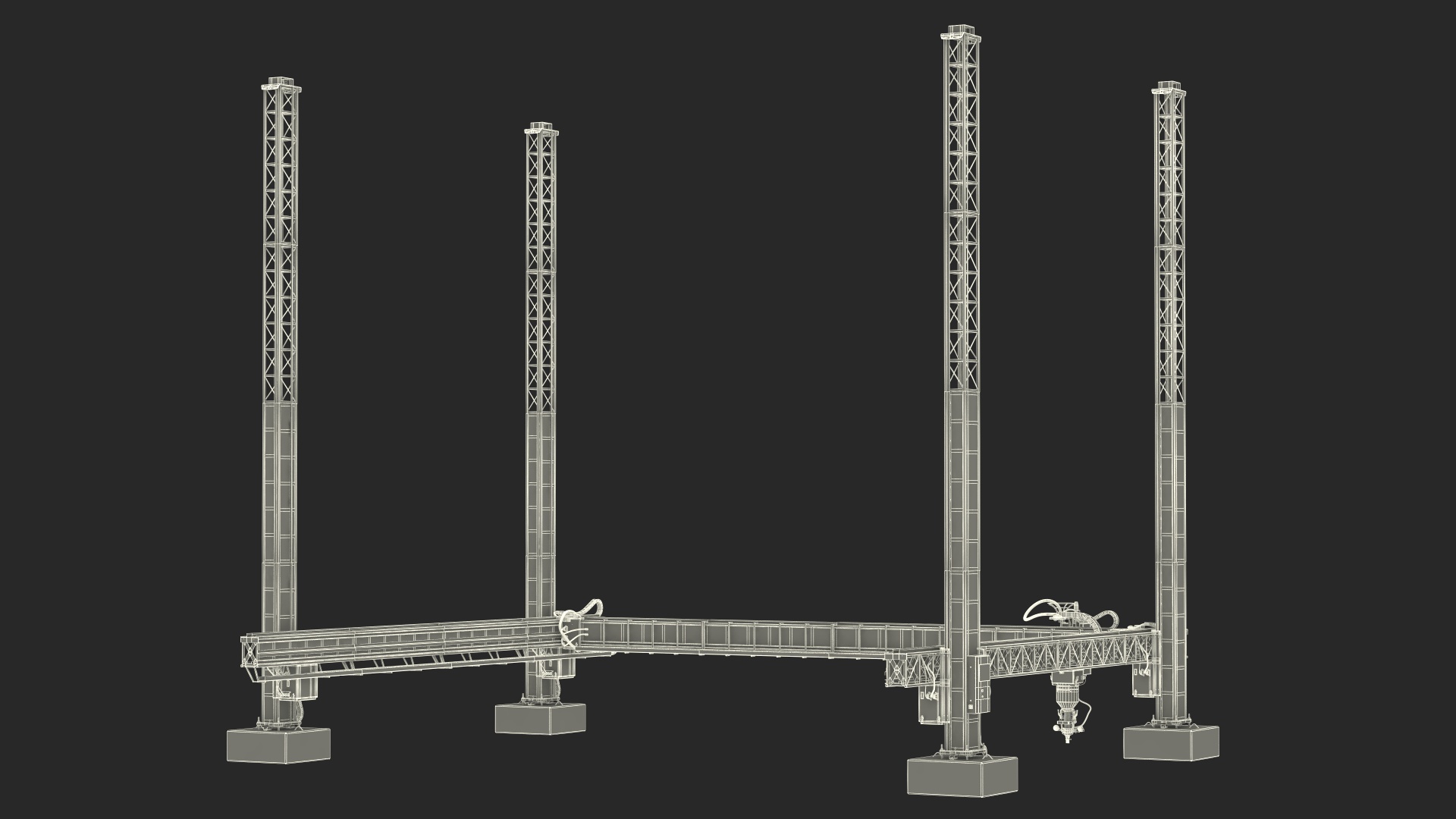Cobod 3D Printer Module for House Building Rigged 3D model