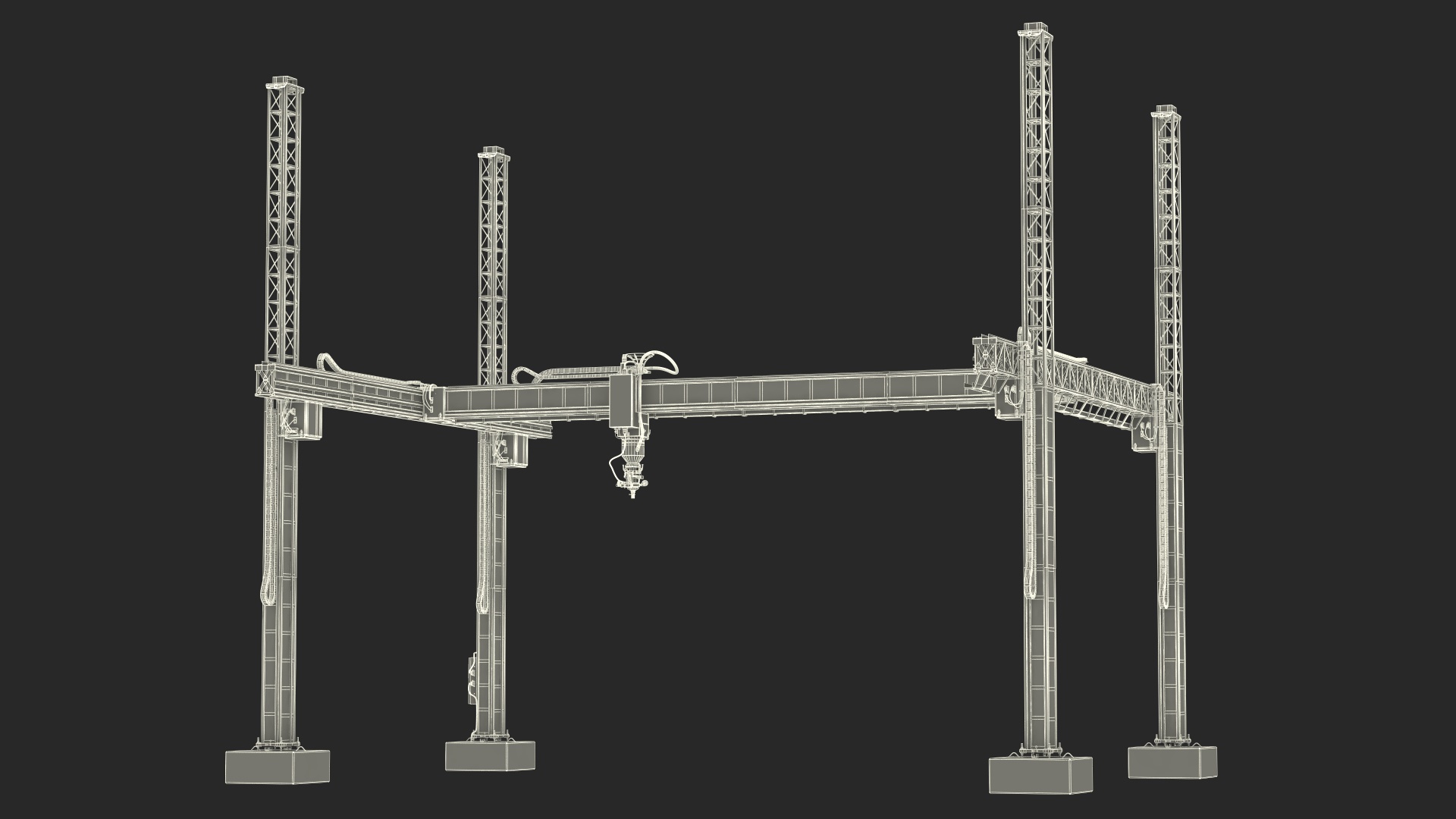 Cobod 3D Printer Module for House Building Rigged 3D model