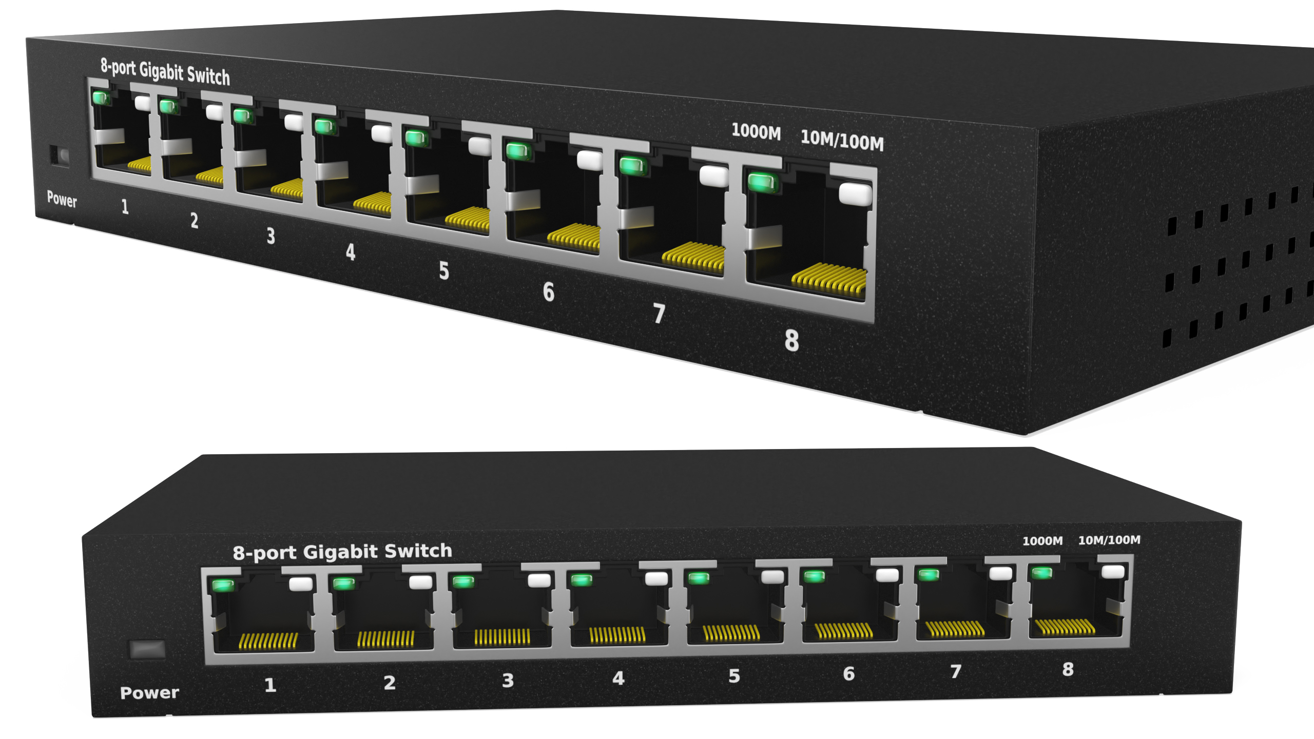 3D Gigabit Network Switch Black model