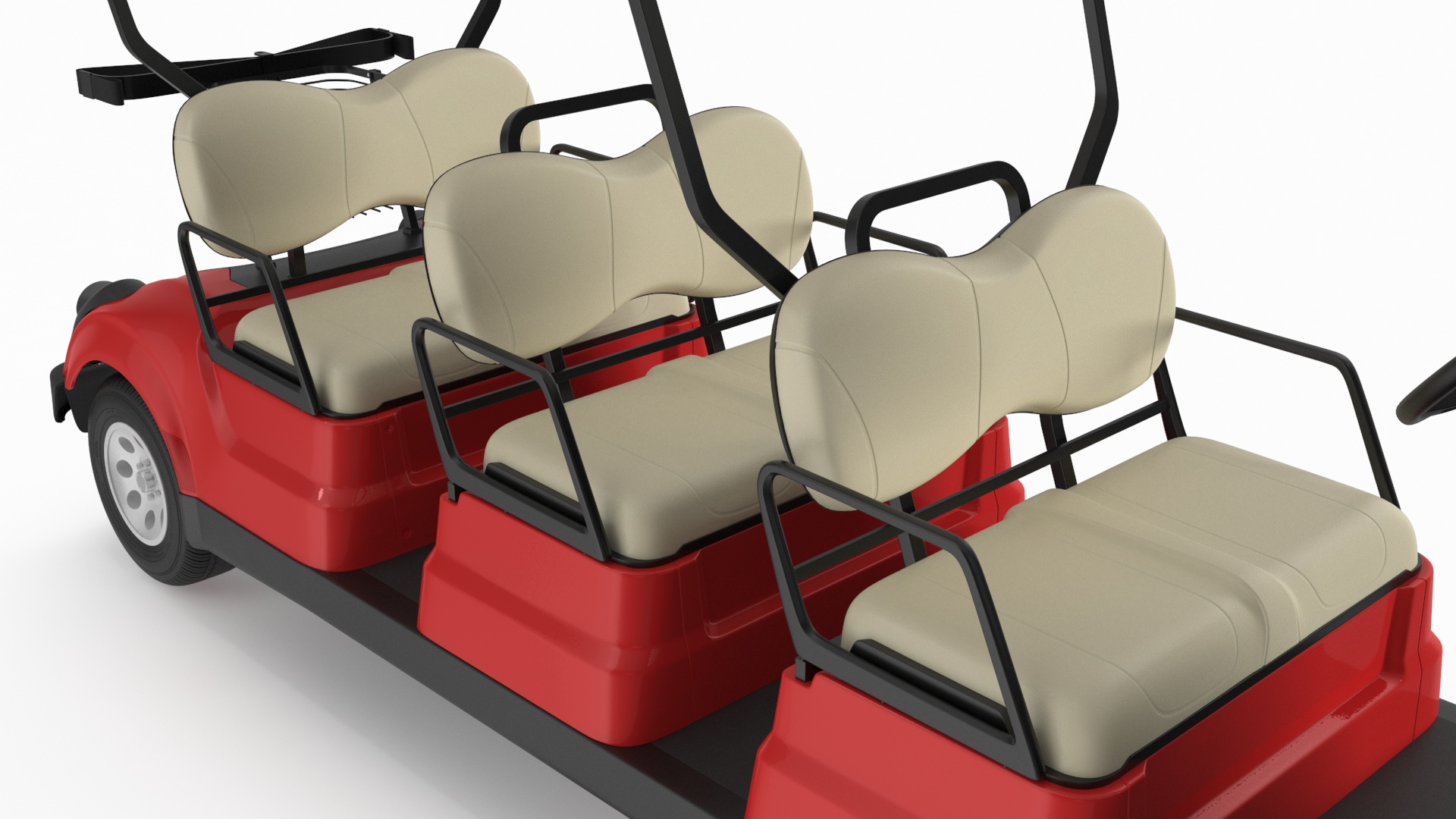 Yamaha Golf Electric Six Seat Car Red 3D