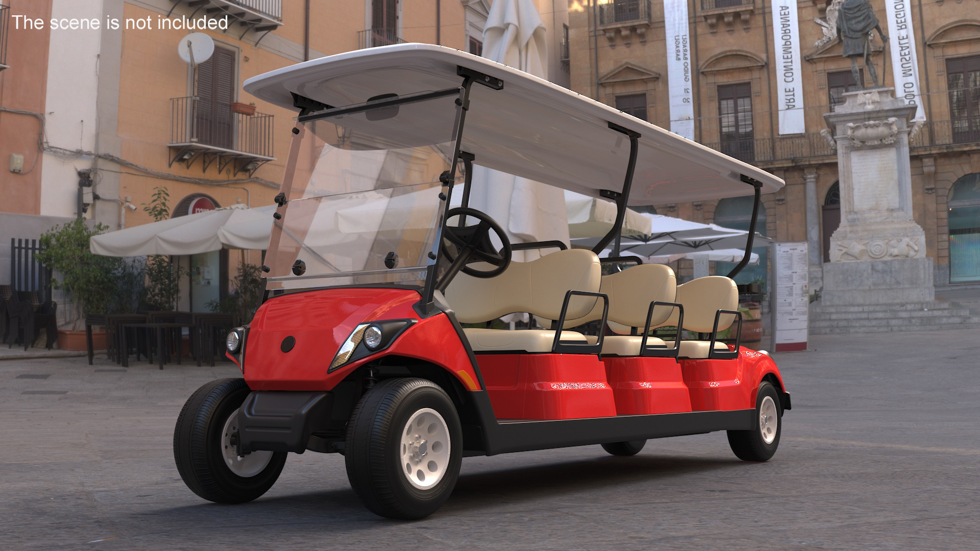 Yamaha Golf Electric Six Seat Car Red 3D