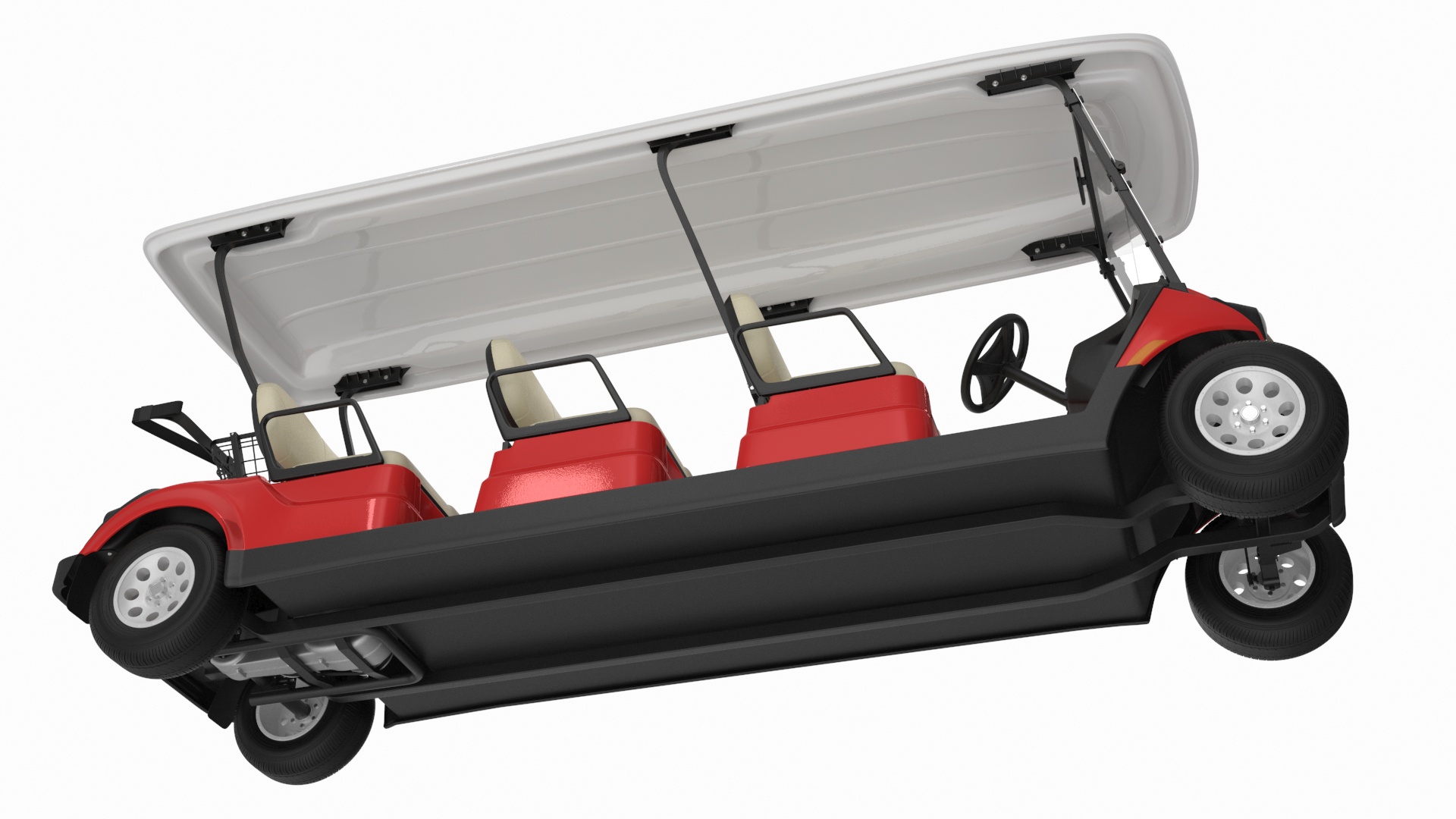 Yamaha Golf Electric Six Seat Car Red 3D