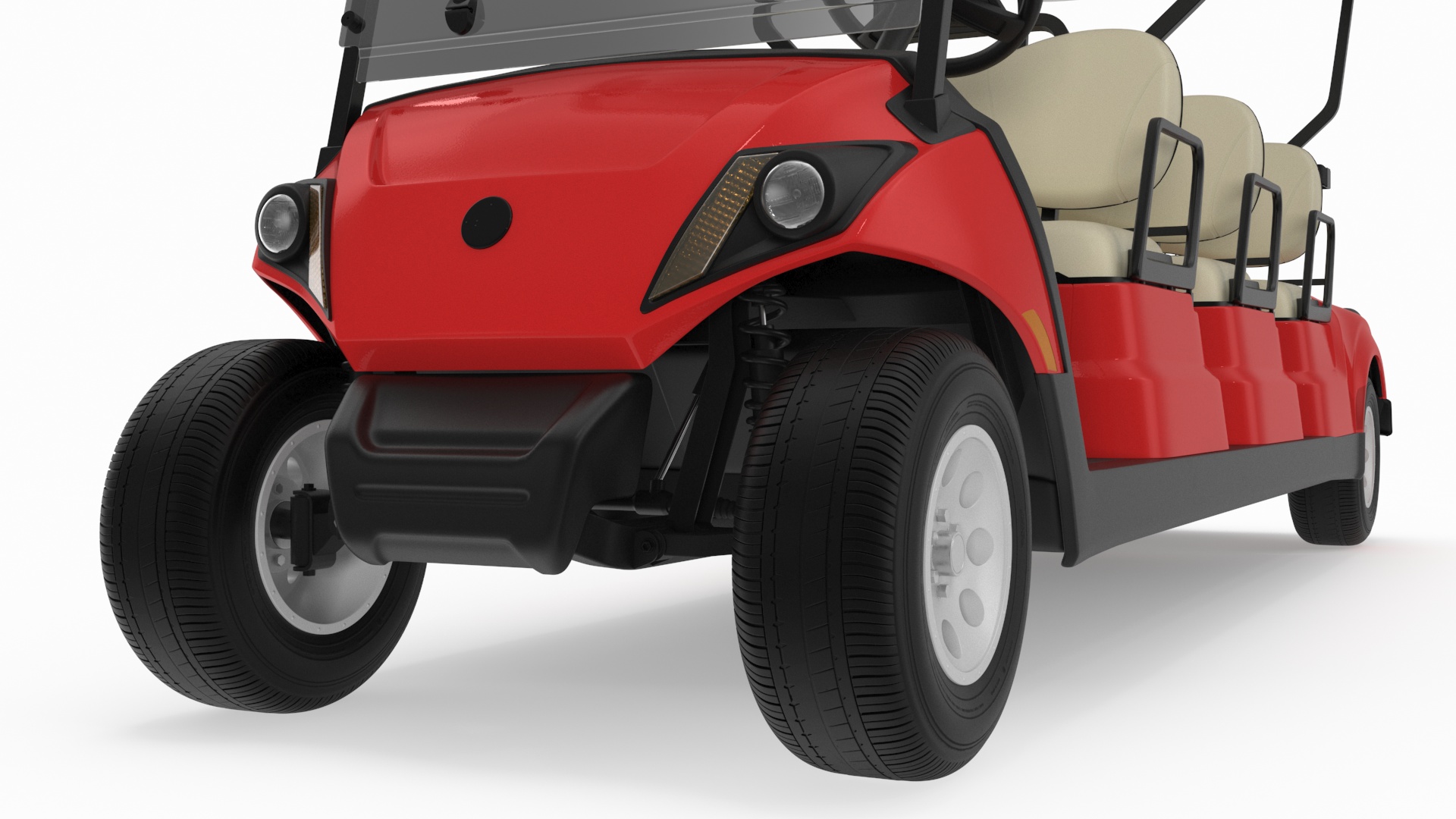 Yamaha Golf Electric Six Seat Car Red 3D