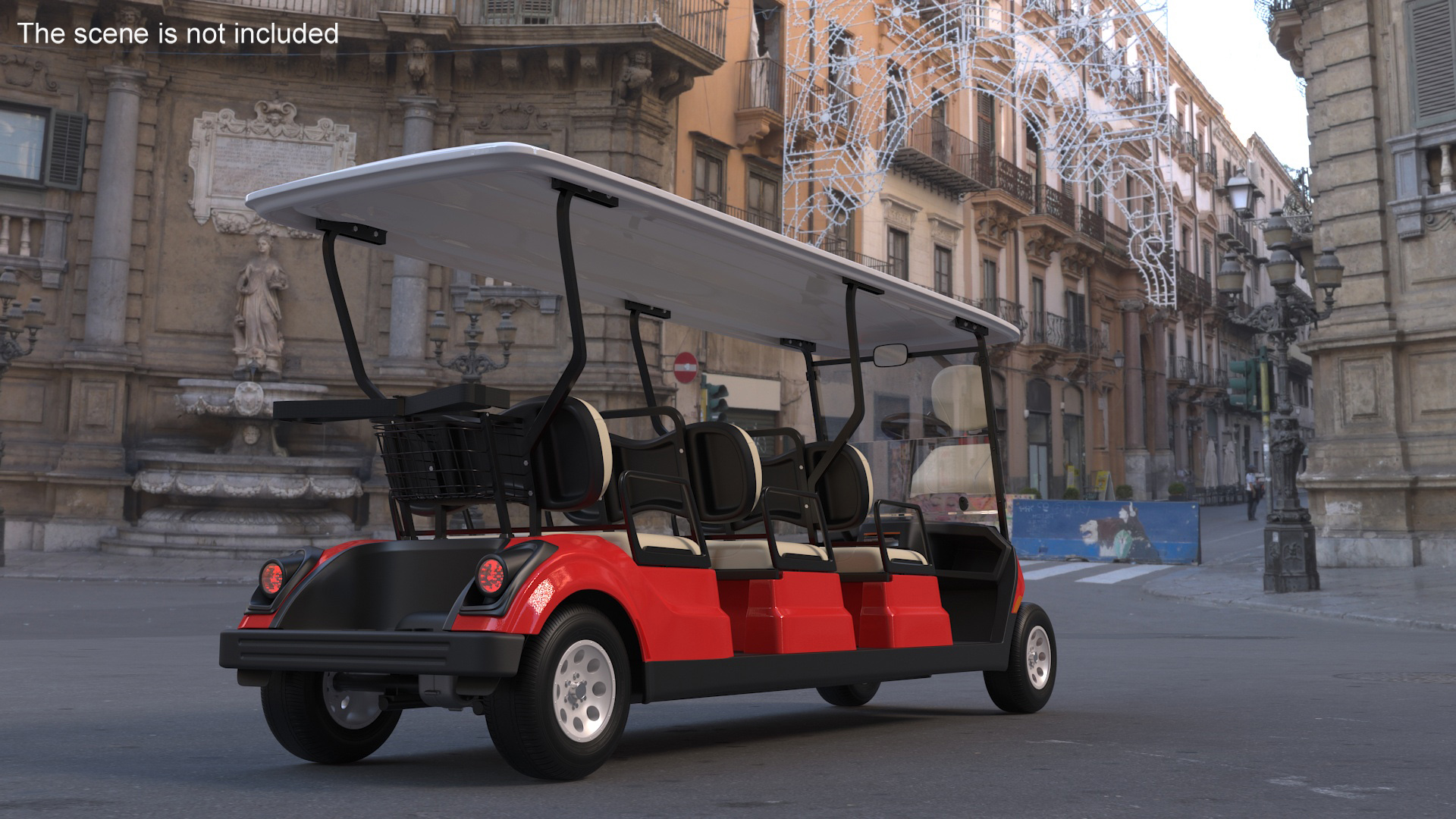 Yamaha Golf Electric Six Seat Car Red 3D