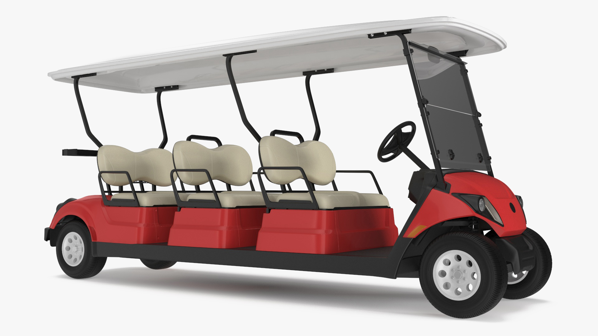 Yamaha Golf Electric Six Seat Car Red 3D