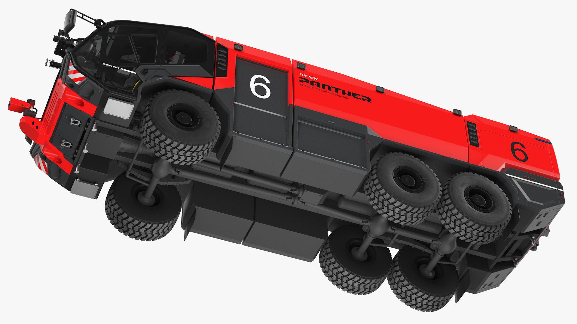3D Rosenbauer Panther 6x6 Firefighting Truck Rigged model
