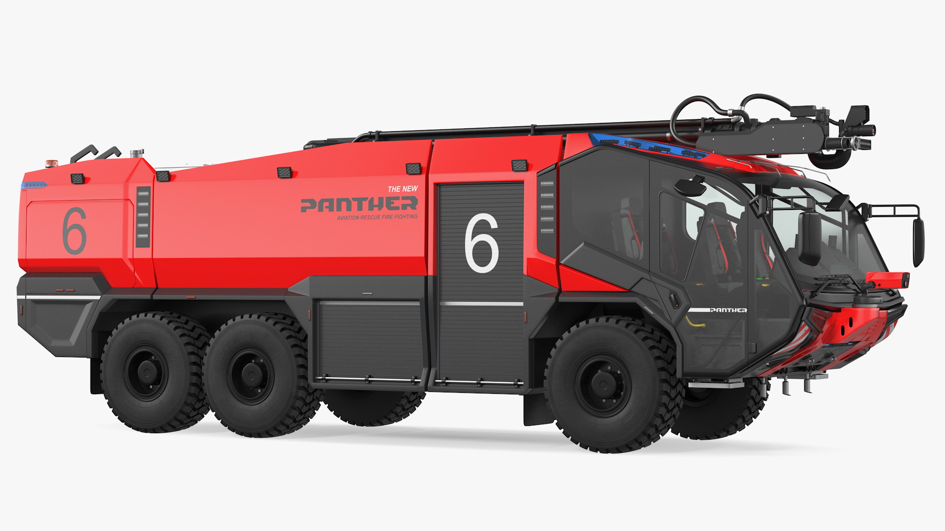 3D Rosenbauer Panther 6x6 Firefighting Truck Rigged model