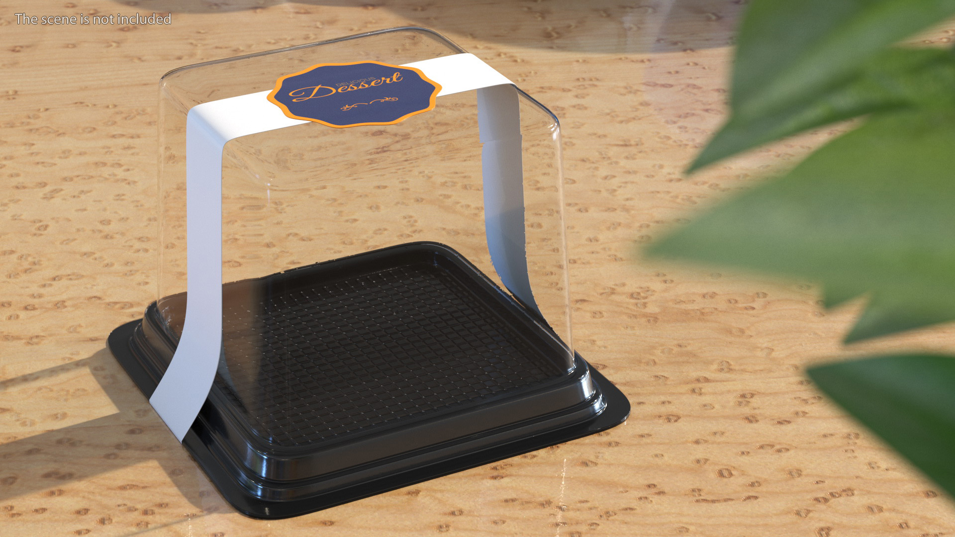 Plastic Box for Cake Slice Square Black 3D model