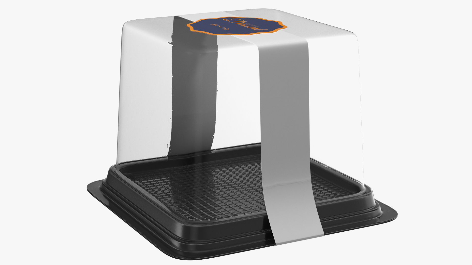 Plastic Box for Cake Slice Square Black 3D model