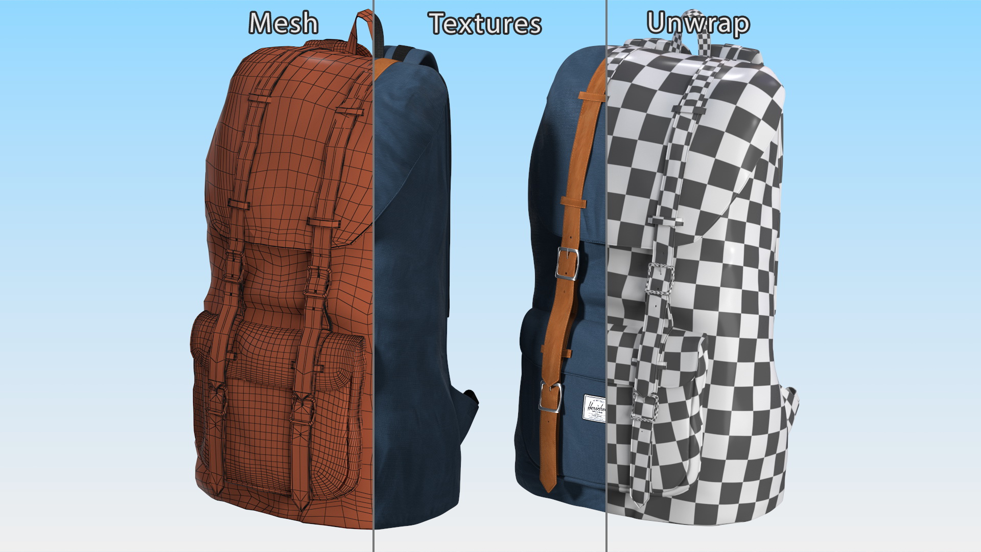 3D Classic Backpack with Leather Straps