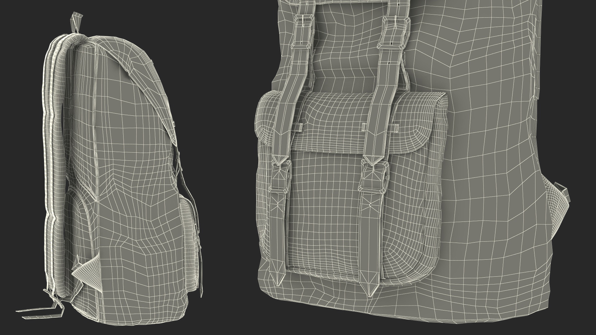 3D Classic Backpack with Leather Straps