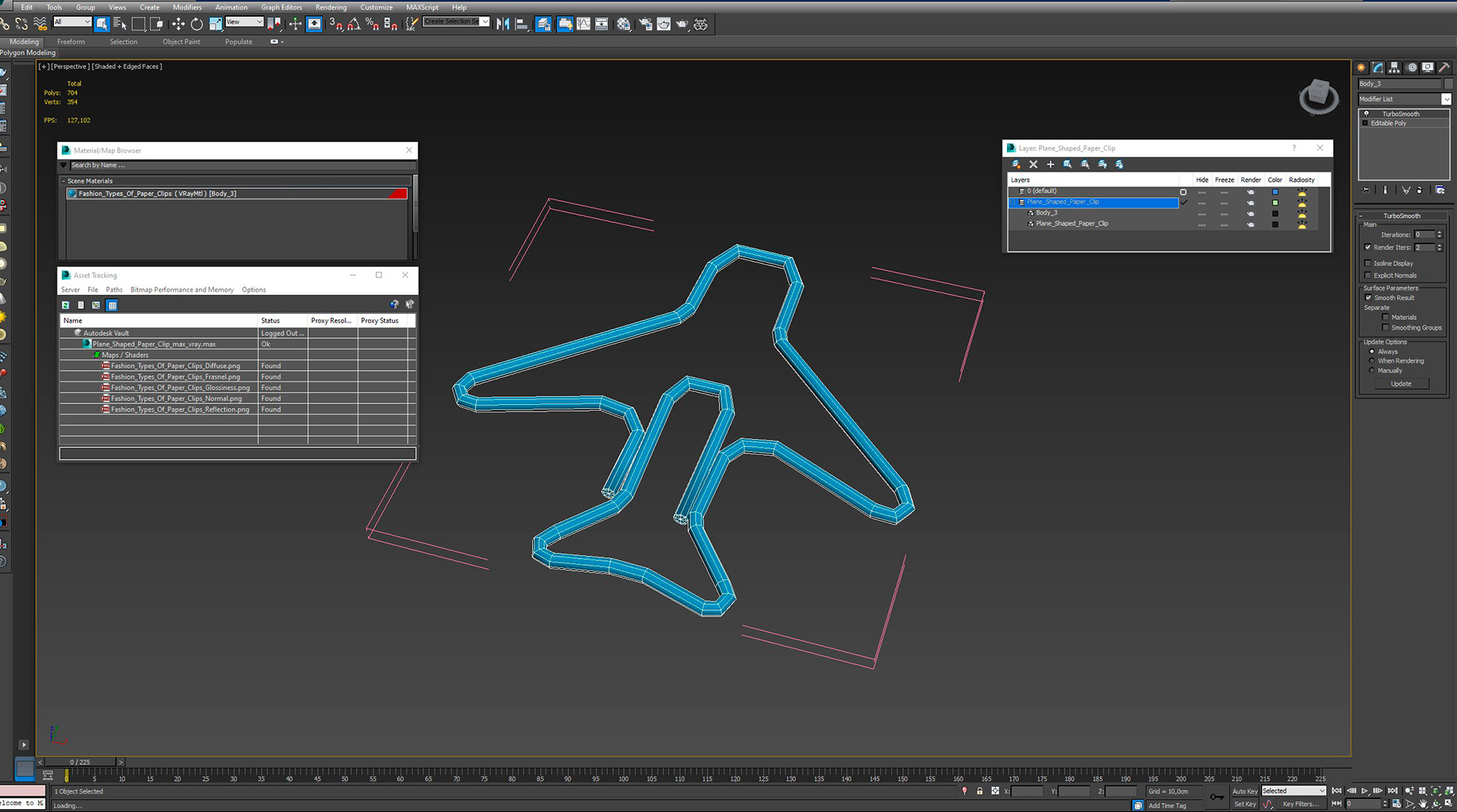 3D Plane Shaped Paper Clip model