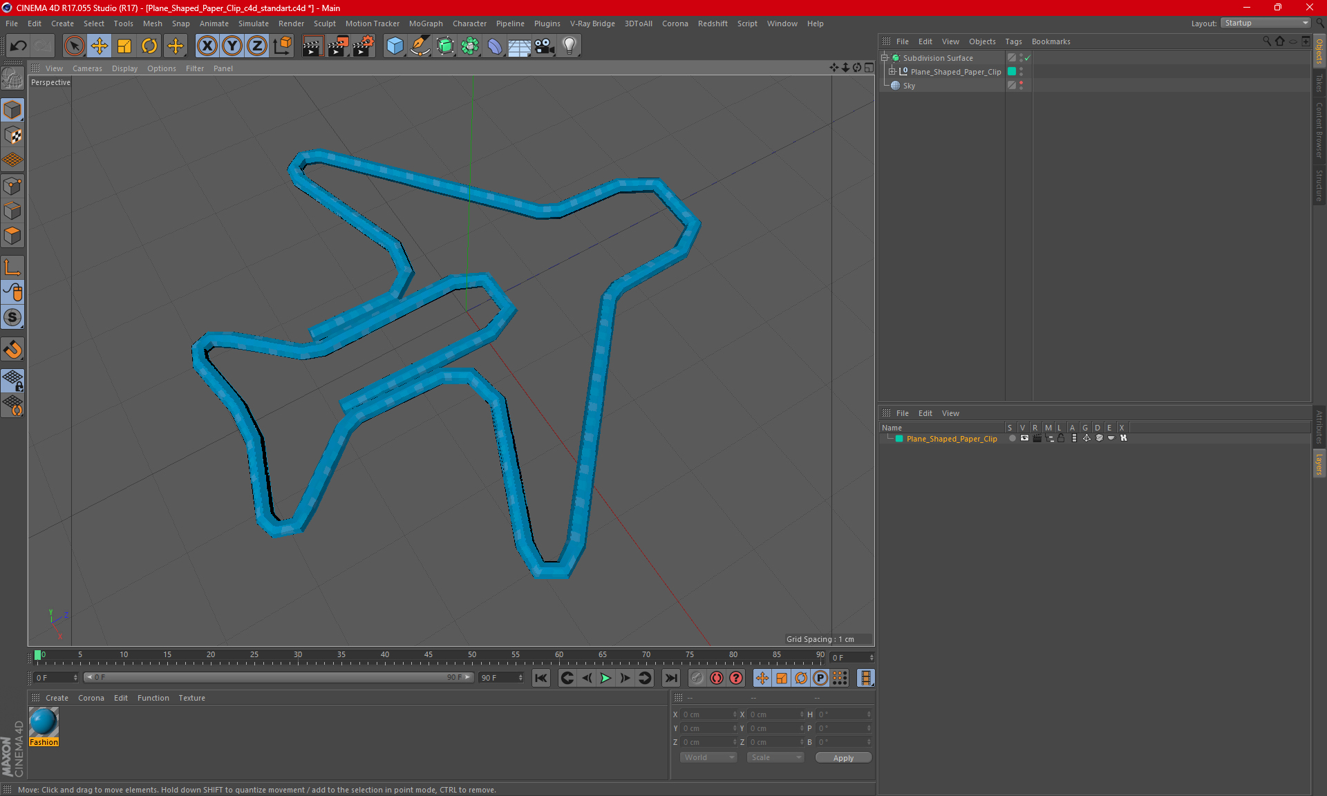 3D Plane Shaped Paper Clip model