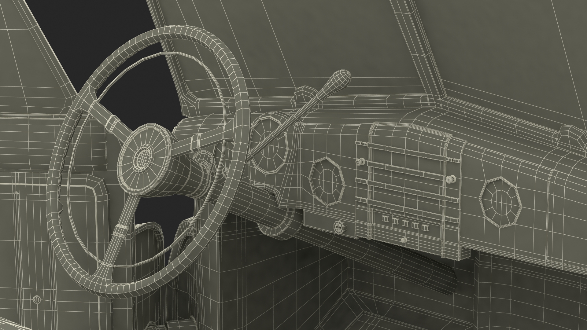 3D Yellow Hover Retro Car Rigged for Cinema 4D model