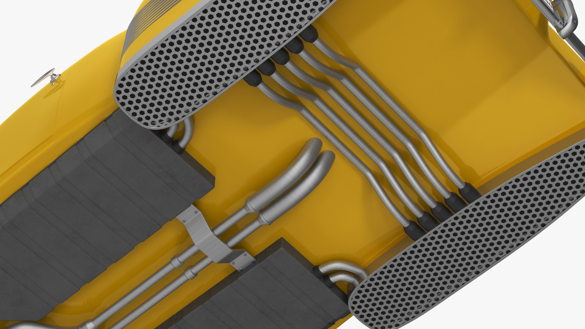 3D Yellow Hover Retro Car Rigged for Cinema 4D model