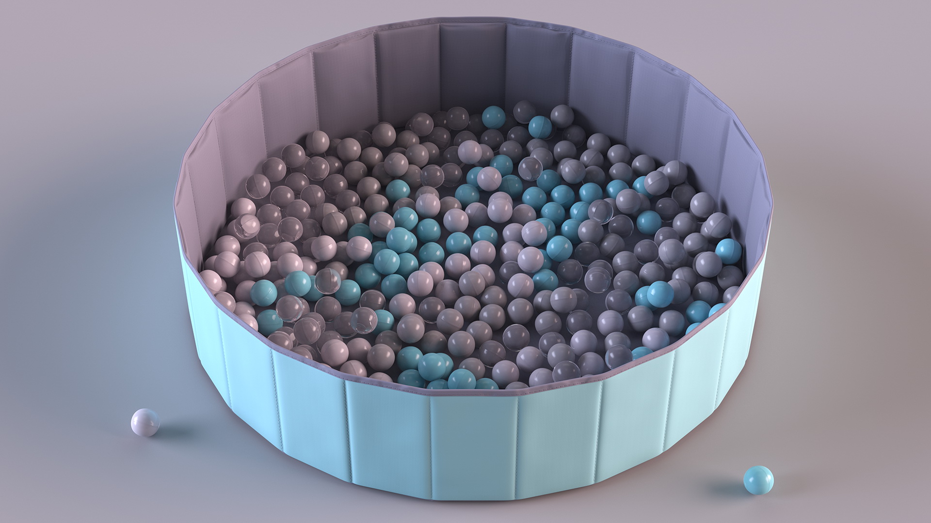 3D Foldable Dry Pool Blue Large model
