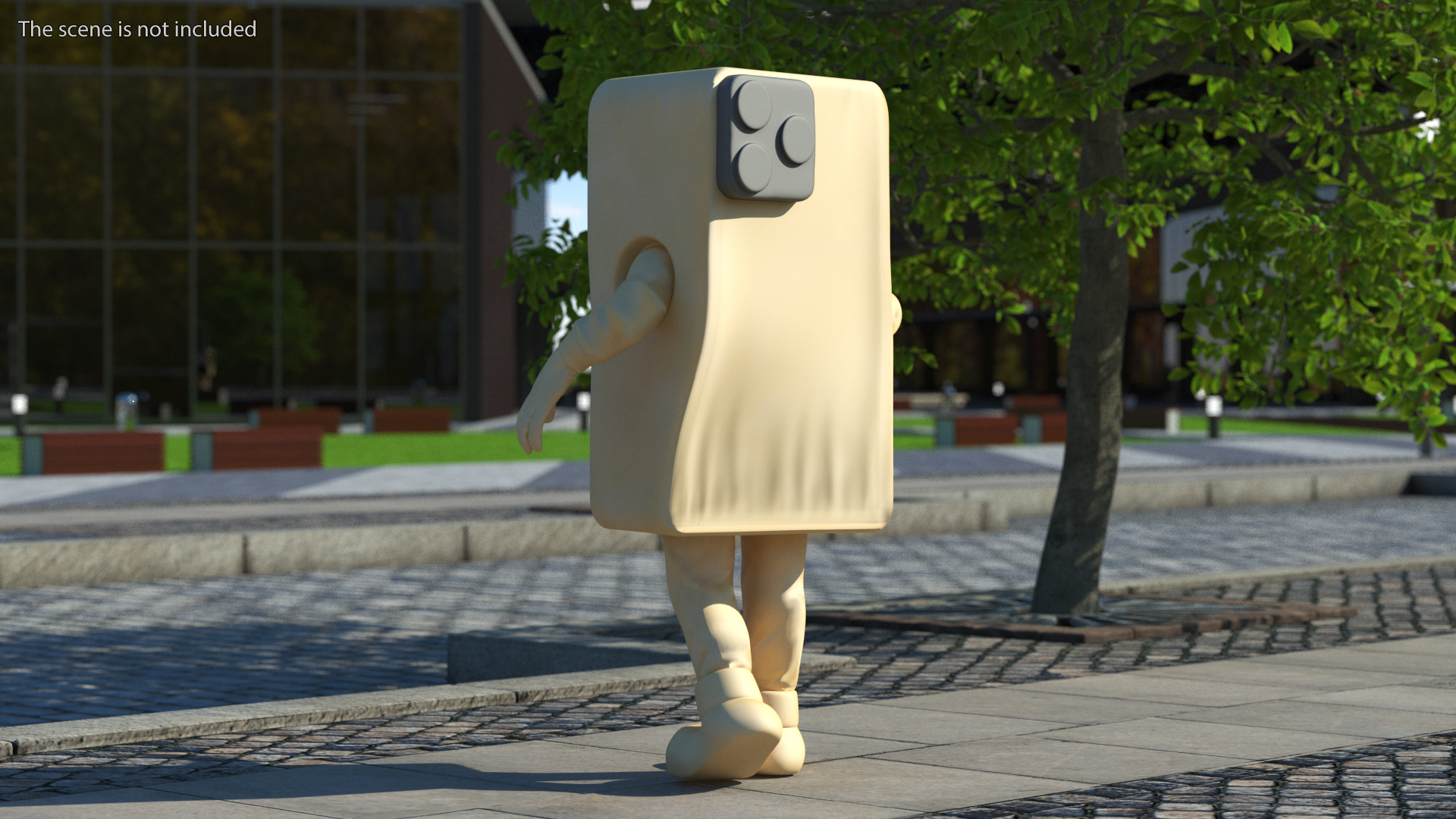 3D Cell IPhone Mascot Costume Golden Walking