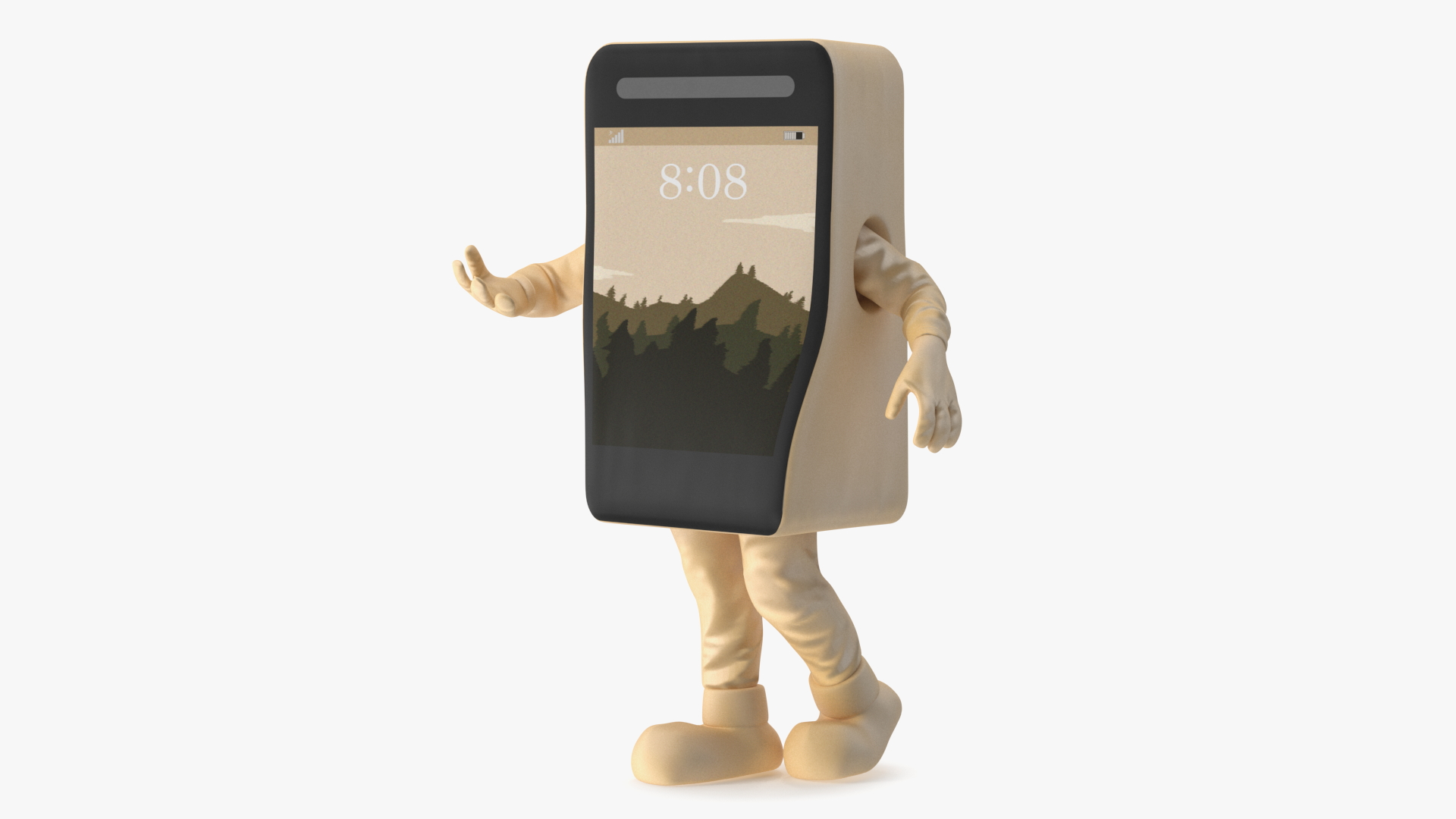 3D Cell IPhone Mascot Costume Golden Walking